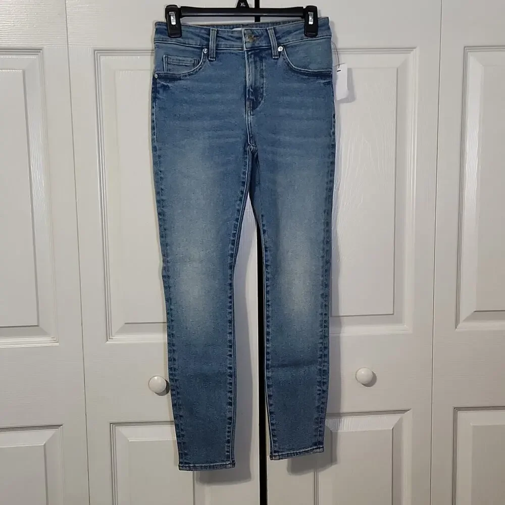 GDW General Denim Works Women's Light Wash Skinny Jeans Size‎ 26 Zip Button NWT